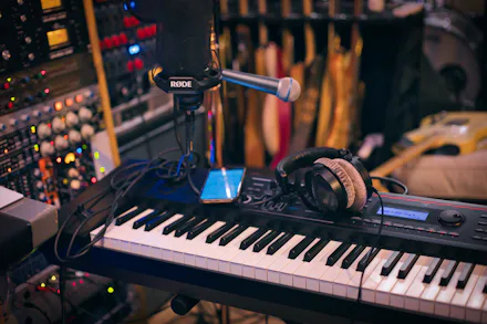 Placeholder: an audio mixing desk